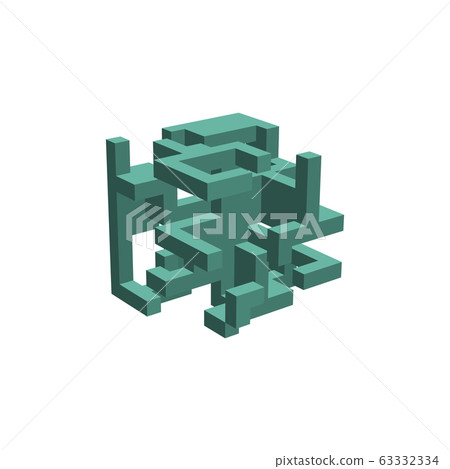 Abstract 3d construction. Isolated on white Abstract 3d construction. Isolated on white 63332334