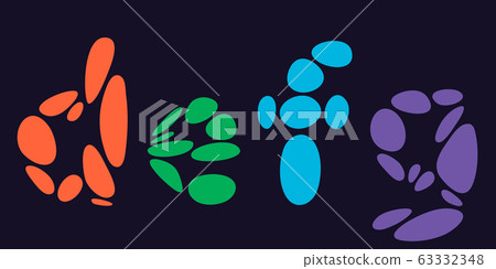Letters d, e, f, g. Vector flat illustration. Letters d, e, f, g. Vector flat illustration. 63332348