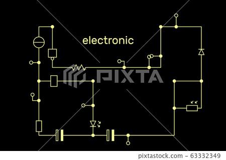 Electronic circuit scheme. Technology concept. 63332349