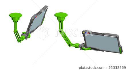 Robotic arm with futuristic monitor. 3d Vector Robotic arm with futuristic monitor. 3d Vector 63332369