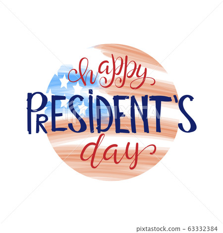 Happy Presidents Day with 3D realistic stars 63332384