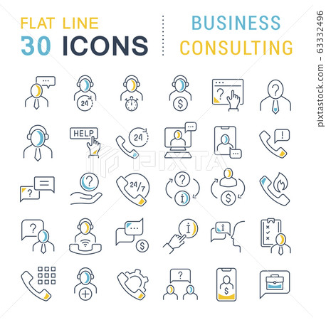 Set Vector Line Icons of Business Consulting Set Vector Line Icons of Business Consulting 63332496