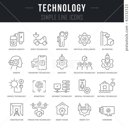 Set Vector Line Icons of Technology 63332515