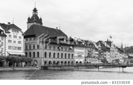 Luzerne landscape with old Town Hall clock tower 63333039
