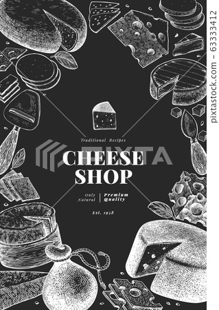 Cheese design template. Hand drawn vector dairy 63333412