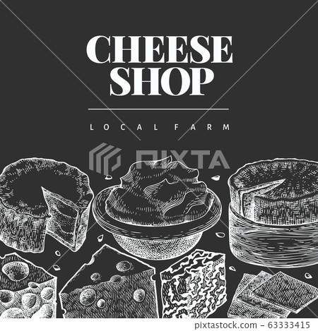 Cheese design template. Hand drawn vector dairy 63333415