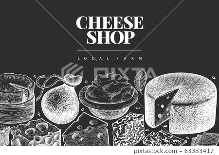 Cheese design template. Hand drawn vector dairy 63333417