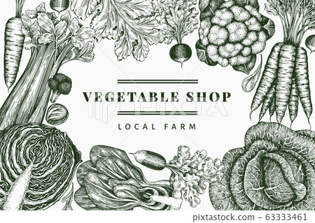 Hand drawn sketch vegetables design. Organic fresh 63333461