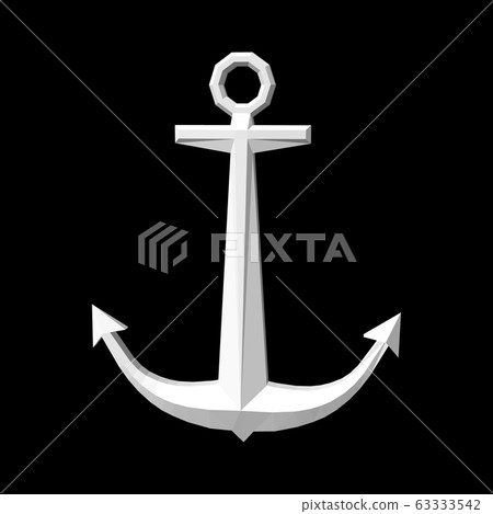 Nautical anchor. Isolated on black. 3D vector Nautical anchor. Isolated on black. 3D vector 63333542