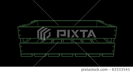 Empty wooden crate. Vector outline illustration 63333543