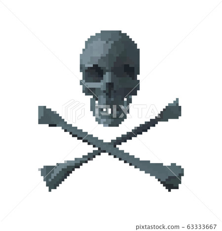 Skull and bones. Pirate simbol. Isolated on white Skull and bones. Pirate simbol. Isolated on white 63333667