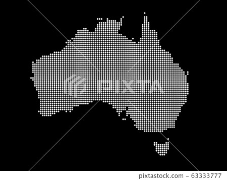 Australia pixel map. Vector illustration. Halftone Australia pixel map. Vector illustration. Halftone 63333777