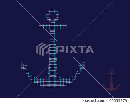Nautical anchor carcass. Vector outline Nautical anchor carcass. Vector outline 63333779