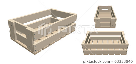 Empty wooden crate. Isolated on white background. 63333840
