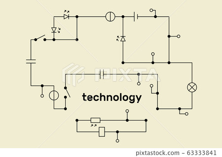 Electronic circuit scheme. Technology concept. 63333841