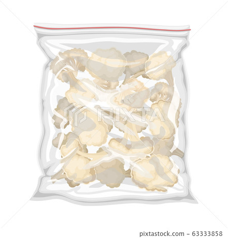 Frozen Cauliflower Stored in Plastic Package Vector Illustration Frozen Cauliflower Stored in Plastic Package Vector Illustration 63333858