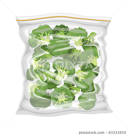 Frozen Broccoli Stored in Plastic Package Vector Illustration Frozen Broccoli Stored in Plastic Package Vector Illustration 63333859