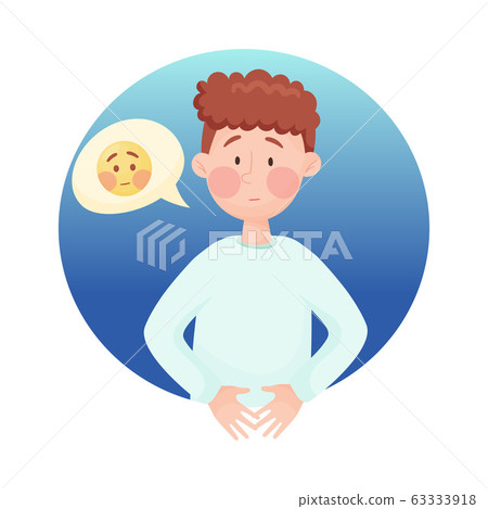 Young Boy Feeling Excitement Isolated on White Background Vector Illustration. Flushed Face Concept Young Boy Feeling Excitement Isolated on White Background Vector Illustration. Flushed Face Concept 63333918
