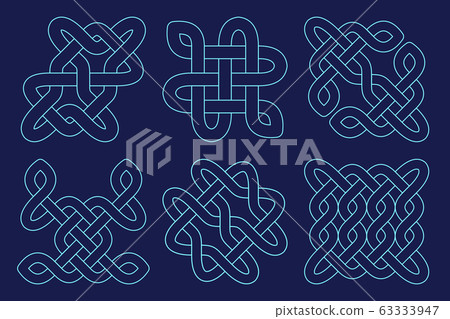 Celtic knot set. Abstract ornament. Vector outline Celtic knot set. Abstract ornament. Vector outline 63333947