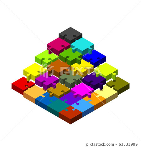 Pedestal of puzzle. Isolated on white. 3d Vector Pedestal of puzzle. Isolated on white. 3d Vector 63333999