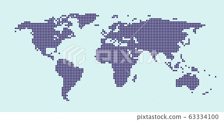 Abstract pixel world map. Halftone style. Vector Abstract pixel world map. Halftone style. Vector 63334100