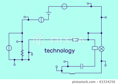 Electronic circuit scheme. Technology concept. Electronic circuit scheme. Technology concept. 63334256