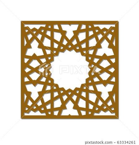 Cutout silhouette panel with ornamental geometric Cutout silhouette panel with ornamental geometric 63334261