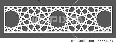 Cutout silhouette panel with ornamental geometric Cutout silhouette panel with ornamental geometric 63334263