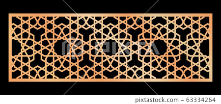 Cutout silhouette panel with ornamental geometric Cutout silhouette panel with ornamental geometric 63334264