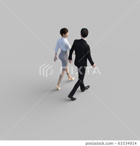 Business interview scene isometric perming3DCG illustration material 63334914