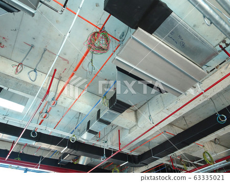 Installation of air conditioner ducting and chiller pipes system\
and hung it at the concrete slab. Installed and coordinated\
together with other services.