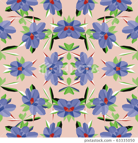 seamless floral pattern with flowers and leaves - Stock Illustration ...