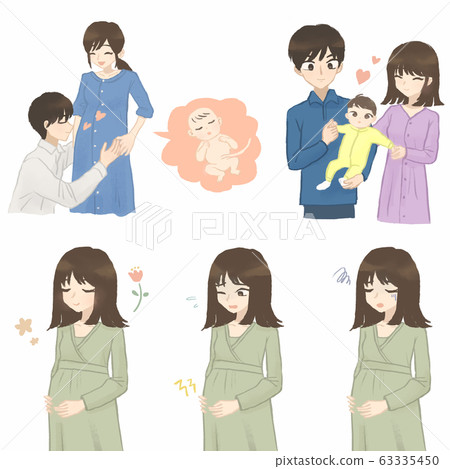 在懷孕期間和分娩後設置的插圖 63335450