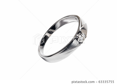 Platinum wedding rings with diamond Isolate on 63335755