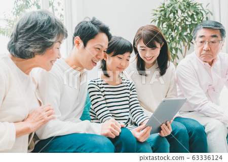 family grandchild elementary school tablet 63336124
