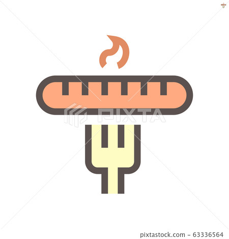 Sausage and fork vector icon design for food Sausage and fork vector icon design for food 63336564