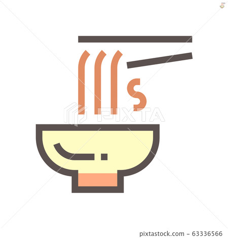 Noodle in bowl vector icon design for food graphic Noodle in bowl vector icon design for food graphic 63336566