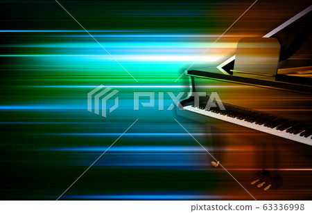 abstract green blur music background with grand 63336998