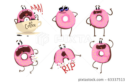 Humanized Donuts Cartoon Characters Collection, Funny Doughnuts with Funny Faces Vector Illustration Humanized Donuts Cartoon Characters Collection, Funny Doughnuts with Funny Faces Vector Illustration 63337513