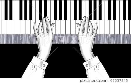 Woman playing piano. 63337845