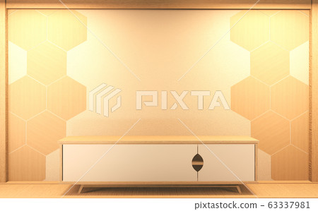TV cabinet in a modern room, Zen blank, 63337981