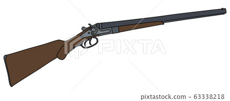 The vintage double barrel rifle 63338218