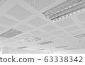 acoustic ceiling with lighting and air condition 63338342