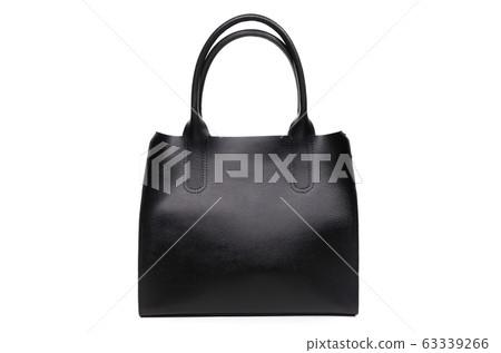 women black leather bag isolated on white background 63339266