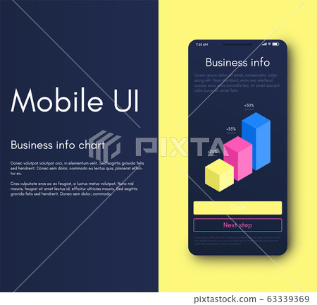 Mobile application interface. Ui design, vector 63339369