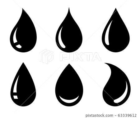 black abstract glossy drop icons set silhouette black abstract glossy drop icons set silhouette 63339612