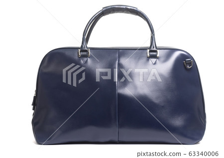 leather female blue bag on the handle on a white background leather female blue bag on the handle on a white background 63340006