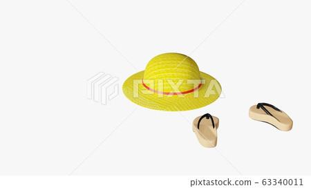 Straw hat and Japanese sandals 63340011