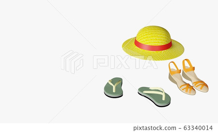 Men's and women's sandals and straw hat 63340014