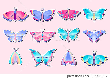 Collection of moths and butterflies - Stock Illustration [63341307] - PIXTA